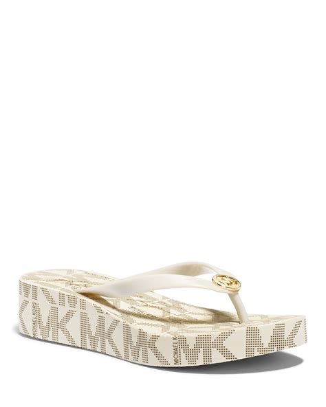 michael kors womens wedge flip flops|michael kors open toe sandals.